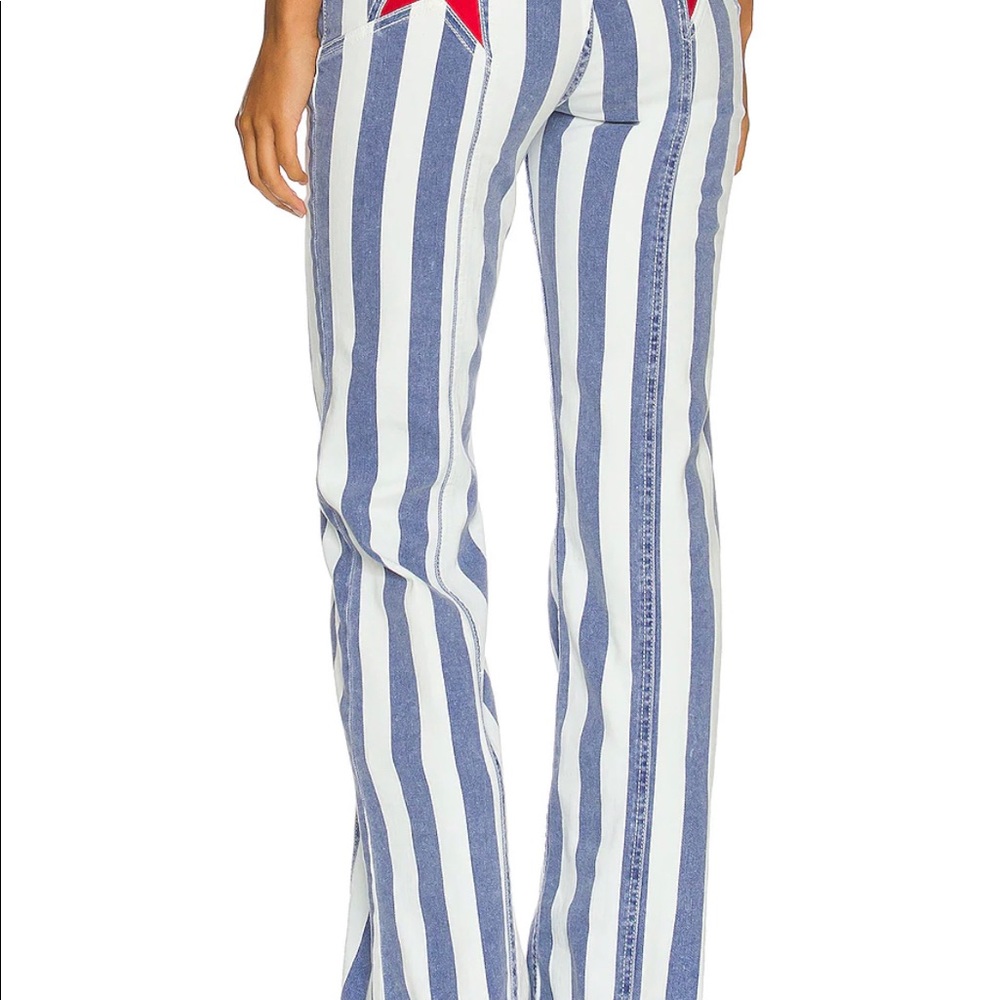 Free People Firecracker Striped Flare Jeans Size 25 - Picture 7 of 8